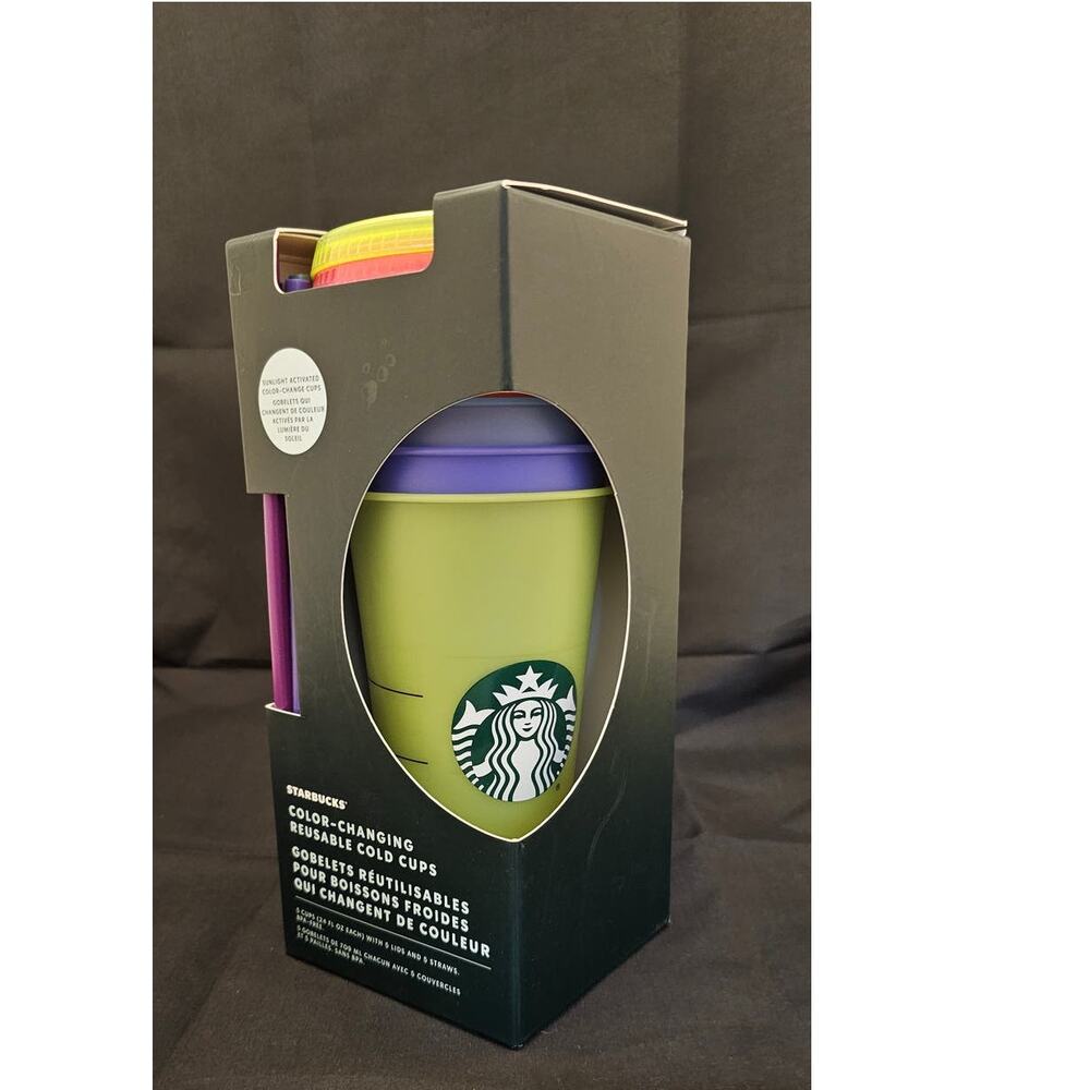 NWT Starbucks 5-Pack Reusable Color Changing Cups